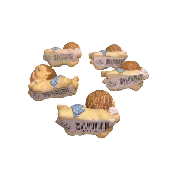 5 CWI Brand Baby Figurines Vintage Baby Shower Gift Decor Crafts 2” T Blue NWT - Picture 9 of 13